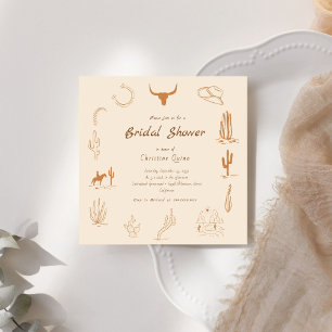 Invitation Boho Western Saddup Cowboy douche nuptiale Invita