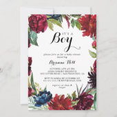 Invitation Boho Whimsical de luxe C'est un Baby shower garçon (Devant)