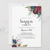 Invitation Boho Whimsical de luxe Floral Surprise Party (Devant)