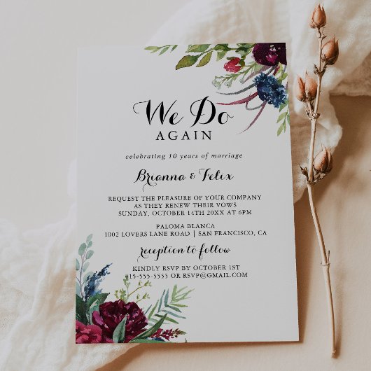 Invitation Boho Whimsical De Luxe Nous Faisons De Nouveau Vow