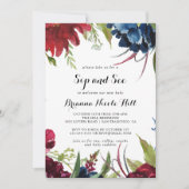 Invitation Boho Whimsical de luxe Sip Floral et Voir (Devant)