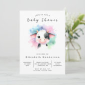 Invitation Boho Whimsical Graceful Baby shower Vache (Debout devant)