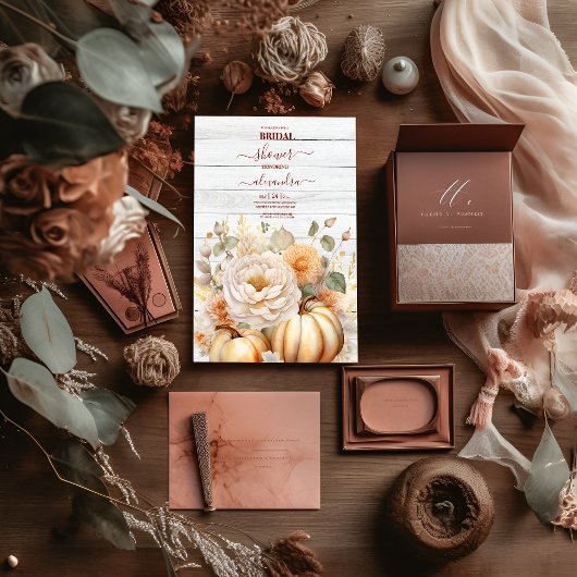 Invitation Boho White et Gold Parties scintillant Citrouilles