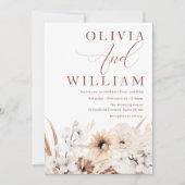 Invitation Boho White Floral Arrangement Moderne Mariage (Devant)