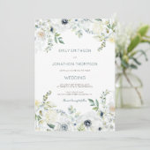 Invitation Boho White Florals Eucalyptus Feuille Mariage (Debout devant)