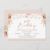 Invitation Boho White Orchards Palm Leaf 30e anniversaire (Devant / Derrière)