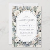 Invitation Boho White Rose Floral Mariage Jardin (Devant)