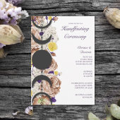Invitation Boho Wiccan Floral Moon Phase Handfasting
