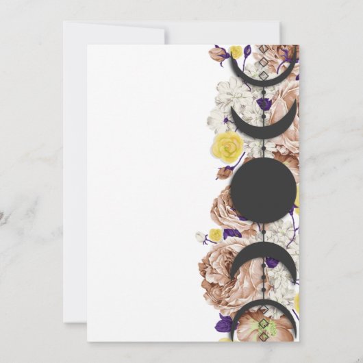 Invitation Boho Wiccan Floral Moon Phase Handfasting (Dos)