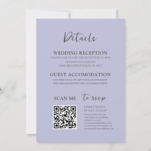 Invitation Boho Wild Flower Wreath All-In-One Mariage (Dos)