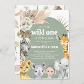 Invitation Boho Wild One Baby shower (Devant / Derrière)