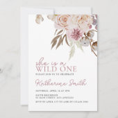 Invitation Boho Wild One | FLEUR SAUVAGE | Filles florales An (Devant)