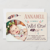 Invitation Boho Wild ONE Girl Premier anniversaire (Devant)