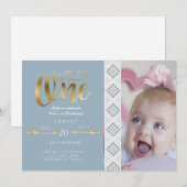 Invitation Boho Wild One | Première fête d'anniversaire (Devant / Derrière)