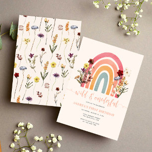 Invitation Boho Wild & Onederder Fleur sauvage Rainbow Annive