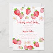 Invitation Boho Wild Strawberry Berry Baby shower doux (Devant)