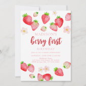 Invitation Boho Wild Strawberry Berry Premier anniversaire (Devant)