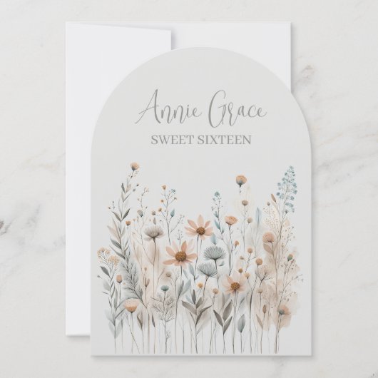 Invitation Boho Wildflower (Devant)