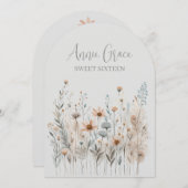 Invitation Boho Wildflower (Devant / Derrière)