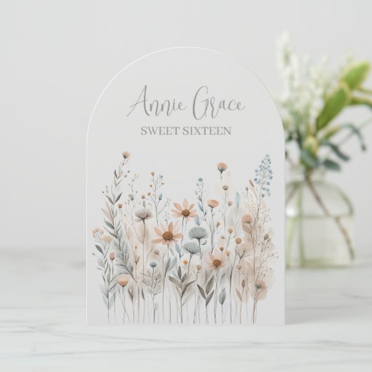 Invitation Boho Wildflower (Debout devant)