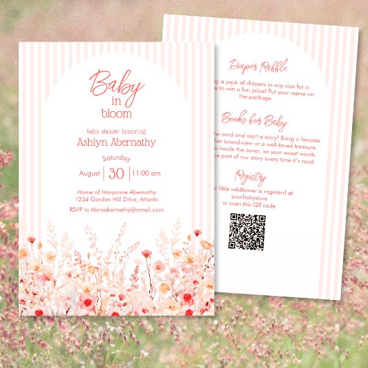 Invitation Boho Wildflower Baby in Bloom Complete Baby Shower