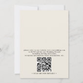 Invitation Boho Wildflower Beige Elegant QR Code Wedding (Dos)