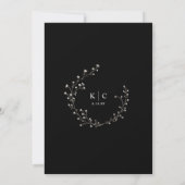 Invitation Boho Wildflower Black White Baby's Breath Wedding (Dos)