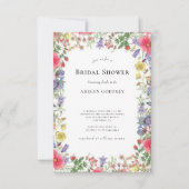 Invitation Boho Wildflower Bridal Shower  (Devant)
