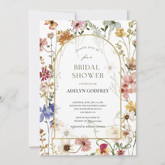 Invitation  Boho Wildflower Bridal Shower (Devant)