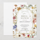 Invitation  Boho Wildflower Bridal Shower (Devant / Derrière)