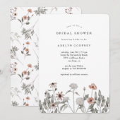 Invitation Boho Wildflower Bridal Shower (Devant / Derrière)