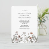 Invitation Boho Wildflower Bridal Shower (Debout devant)
