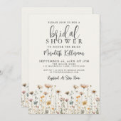 Invitation Boho Wildflower Bridal Shower (Devant / Derrière)