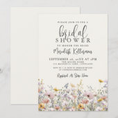 Invitation Boho Wildflower Bridal Shower (Devant / Derrière)