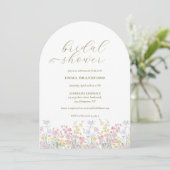 Invitation Boho Wildflower Elegant Bridal Shower (Debout devant)