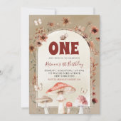 Invitation Boho Wildflower Escargot et Champignon Premier Ann (Devant)