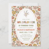 Invitation boho Wildflower for girl Birthday (Devant)