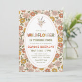 Invitation boho Wildflower for girl Birthday (Debout devant)