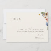 Invitation Boho Wildflower Garden | Beige Maid of Honor Card (Dos)