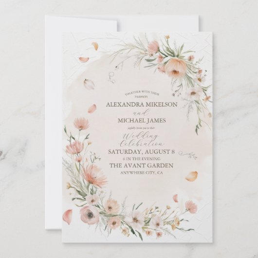 Invitation Boho Wildflower Garden Wedding (Devant)