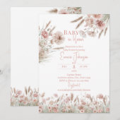 Invitation Boho Wildflower Girl Invite (Devant / Derrière)