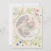 Invitation Boho Wildflower Ivory Photo Wedding (Devant)