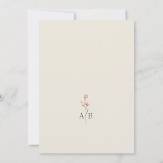 Invitation Boho Wildflower Ivory Photo Wedding (Dos)