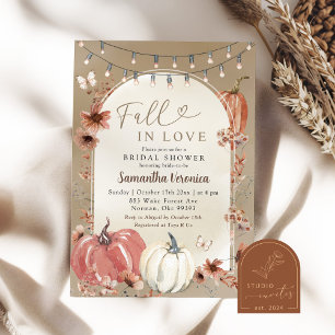 Invitation Boho Wildflower Pumpkin Automne Amour Enterrement