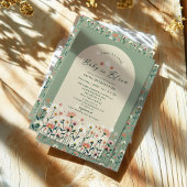 Invitation Boho Wildflower Sage Green Baby in Bloom Shower