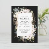 Invitation Boho Wildflowers Elegant Modern QR Code Wedding (Debout devant)