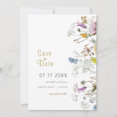Invitation Boho Wildflowers ENREGISTRER la DATE (Devant)