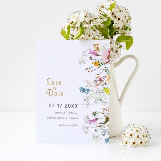 Invitation Boho Wildflowers ENREGISTRER la DATE