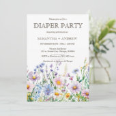 Invitation Boho Wildflowers Fête de Lange Modèle (Debout devant)