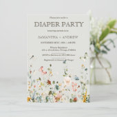 Invitation Boho Wildflowers Fête de Lange Modèle (Debout devant)